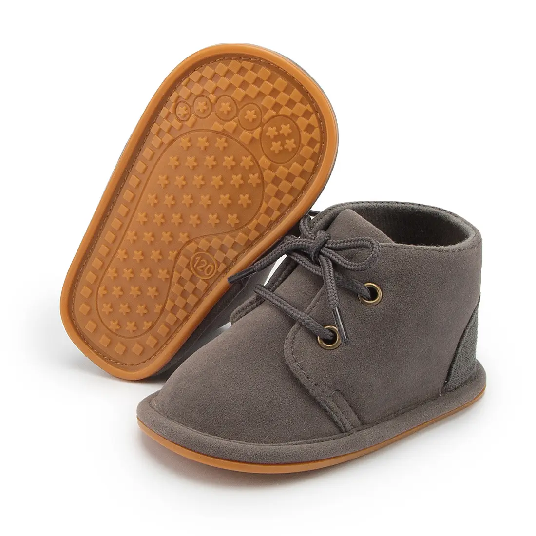 Black Lace-Up Toddler Shoes with Rubber Sole