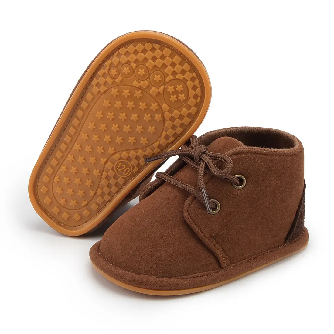 Black Lace-Up Toddler Shoes with Rubber Sole