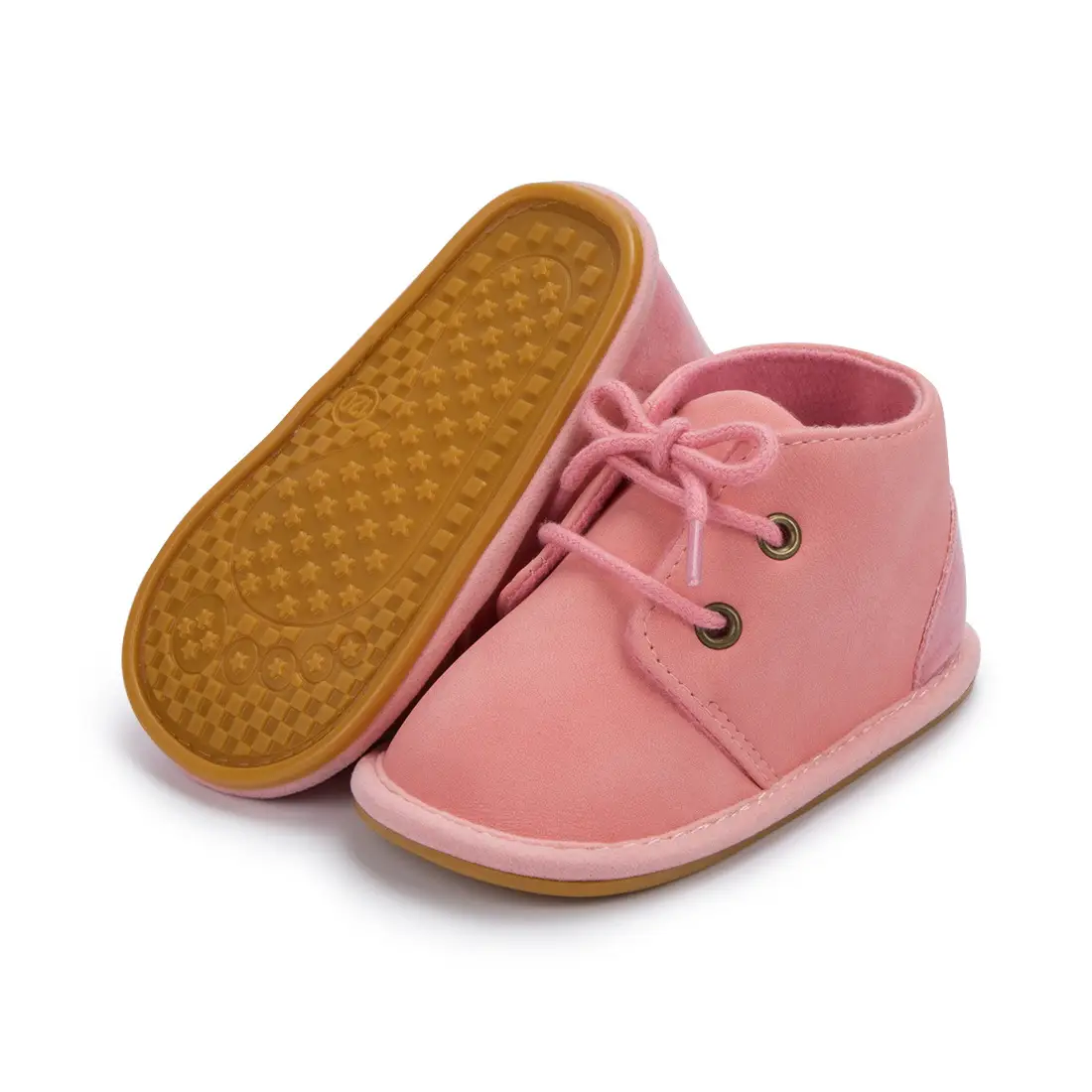 Black Lace-Up Toddler Shoes with Rubber Sole