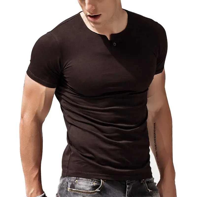 Men's Black Short Sleeve T-Shirt Large Size