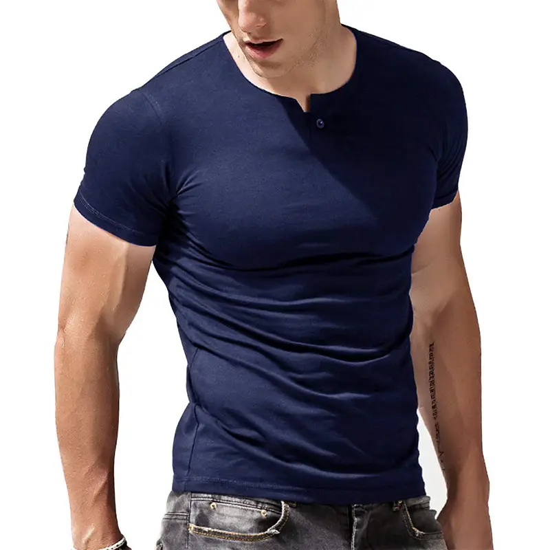 Men's Black Short Sleeve T-Shirt Large Size