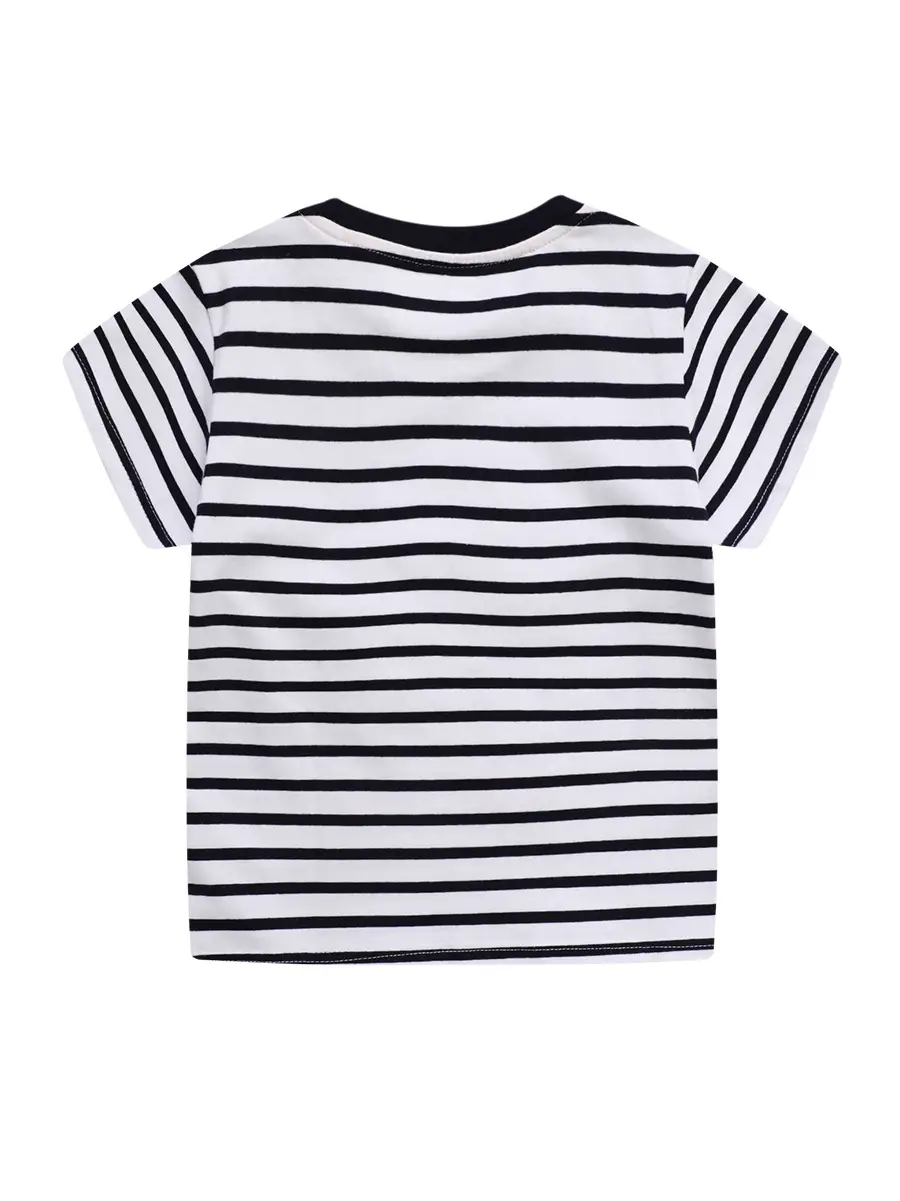 Dinosaur T-Shirt for Boys Striped Short Sleeve - Image 3