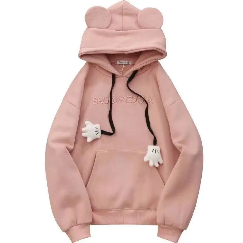 Fleece Hooded Coat Rabbit Ears Winter Warm Multi Color