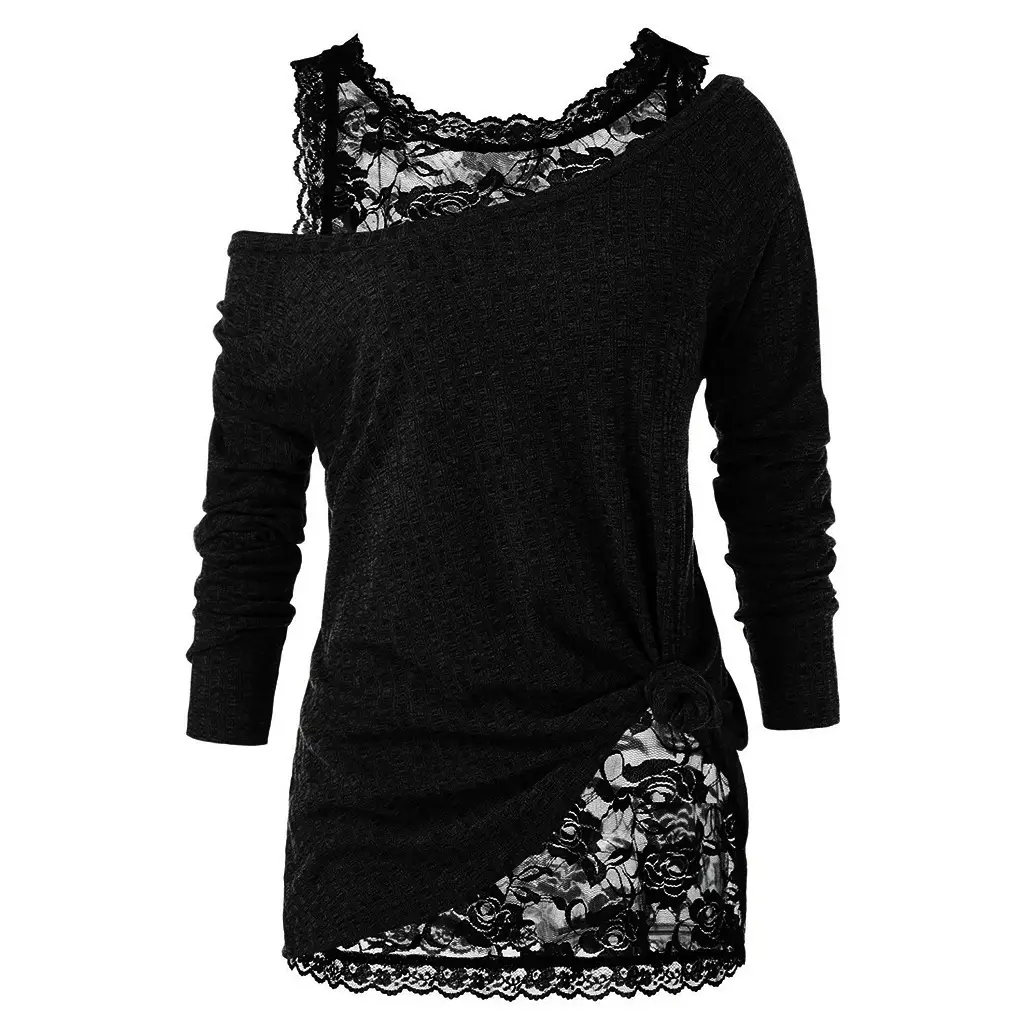 2025 Spring Lace Round Neck Shirt Set - Image 8