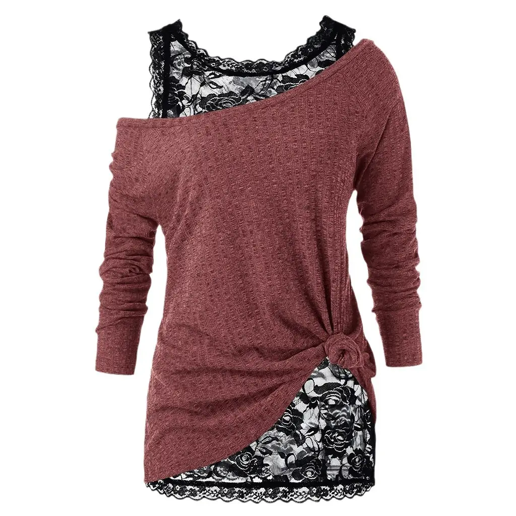 2025 Spring Lace Round Neck Shirt Set - Image 10