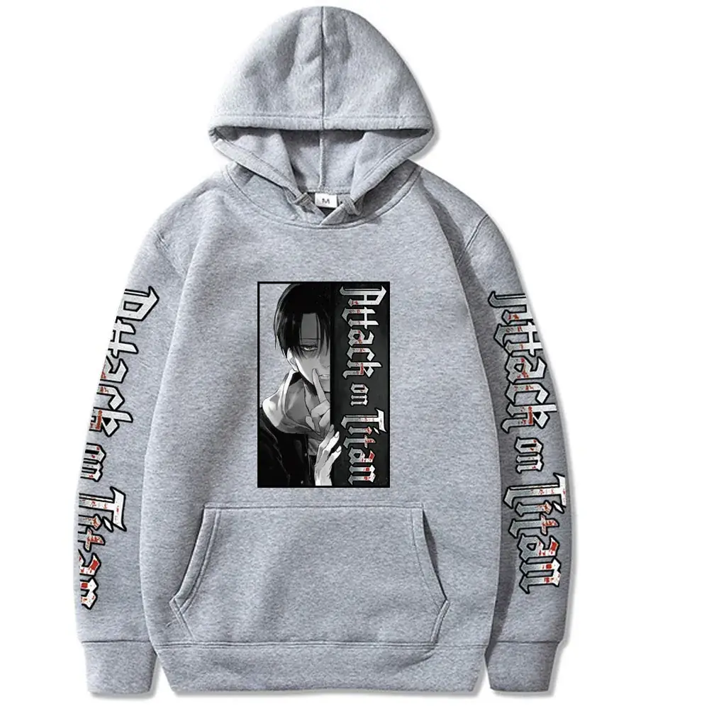 Men Black Attack on Titan Hooded Sweatshirt - Image 4