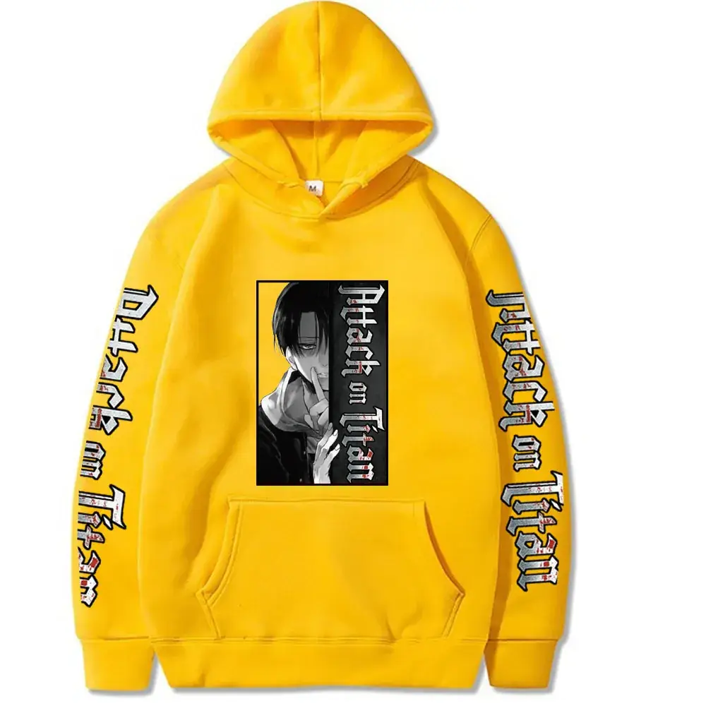 Men Black Attack on Titan Hooded Sweatshirt - Image 2