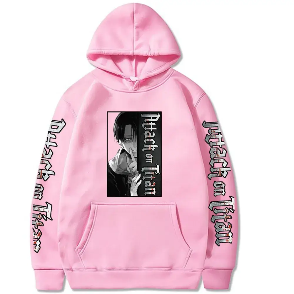 Men Black Attack on Titan Hooded Sweatshirt - Image 6
