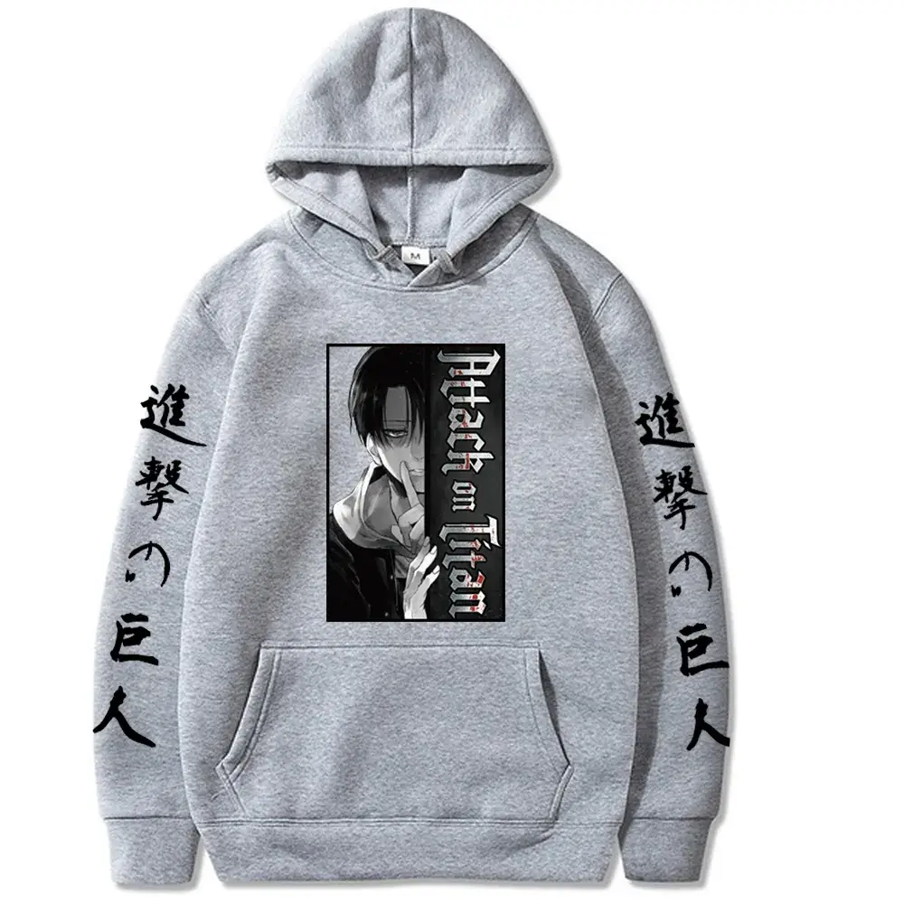 Men Black Attack on Titan Hooded Sweatshirt - Image 10