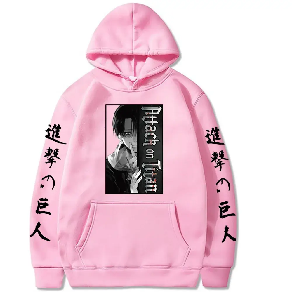 Men Black Attack on Titan Hooded Sweatshirt - Image 12