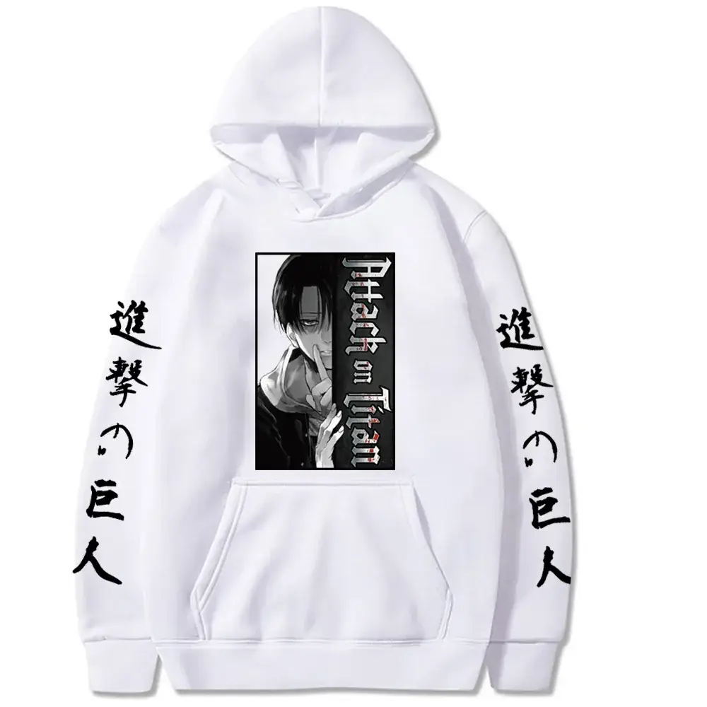 Men Black Attack on Titan Hooded Sweatshirt - Image 7