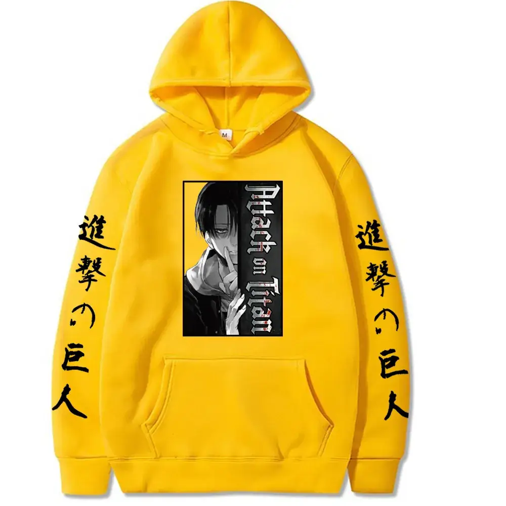 Men Black Attack on Titan Hooded Sweatshirt - Image 8