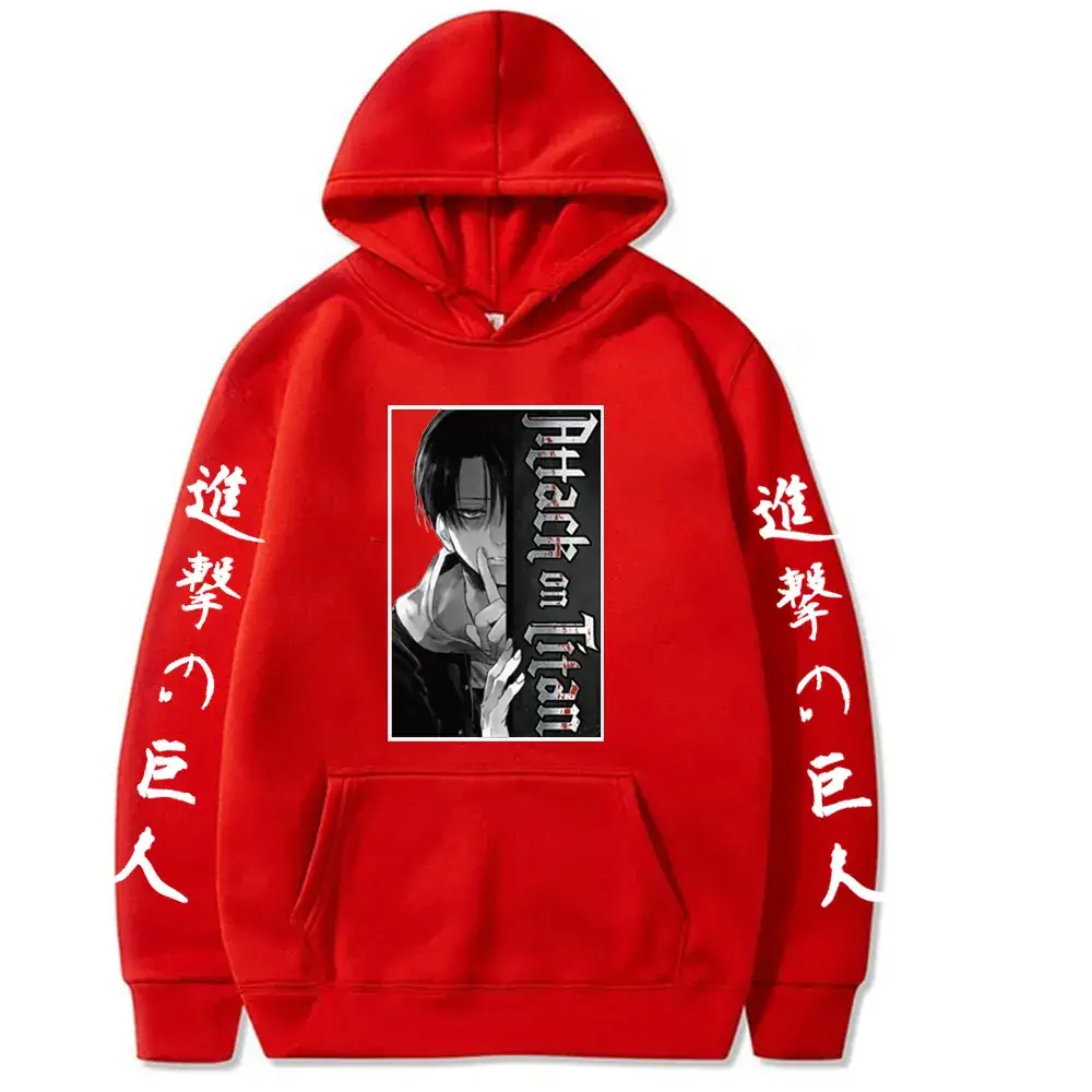Men Black Attack on Titan Hooded Sweatshirt - Image 9