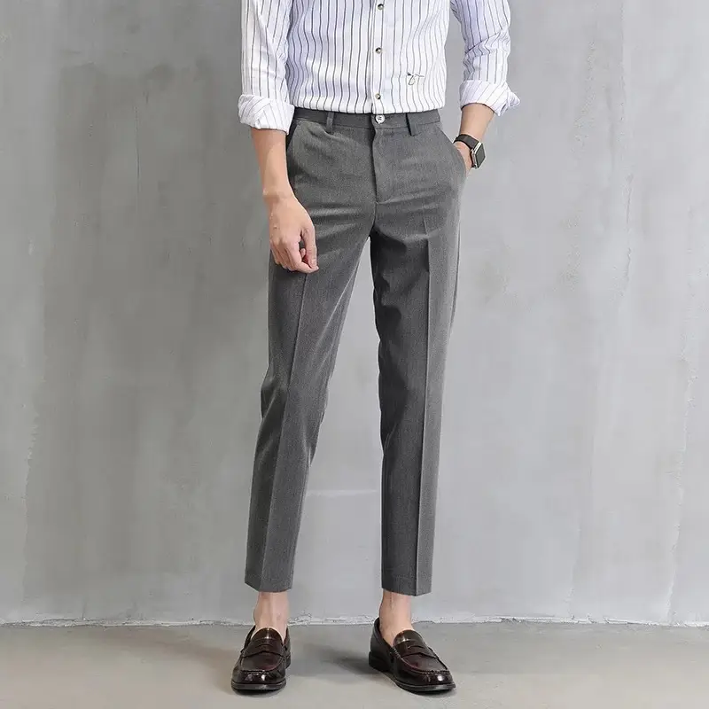 Men Ankle Pants Slim Fit Casual Summer Wear - Image 2