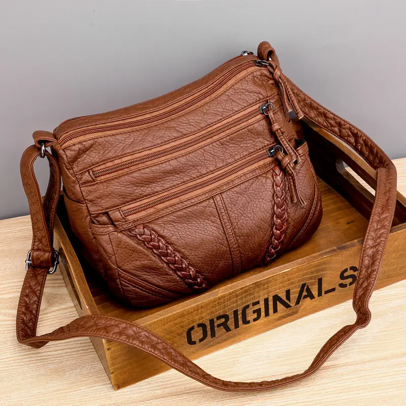 Women's Retro Crossbody Bag with Soft Leather Strap