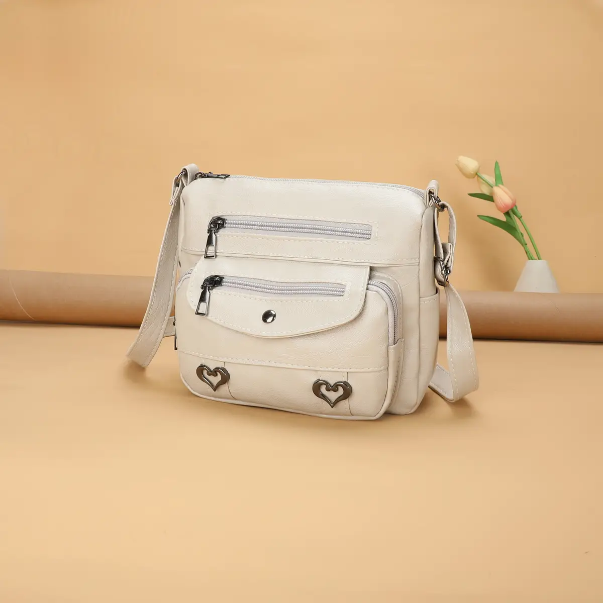 Women's Retro Crossbody Bag with Soft Leather Strap
