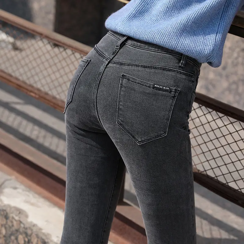 Smoky Gray Slimming Skinny Pants Women Spring 2024 - Image 6