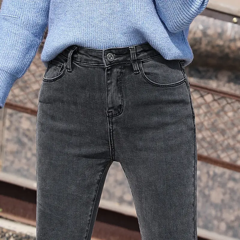 Smoky Gray Slimming Skinny Pants Women Spring 2024 - Image 2