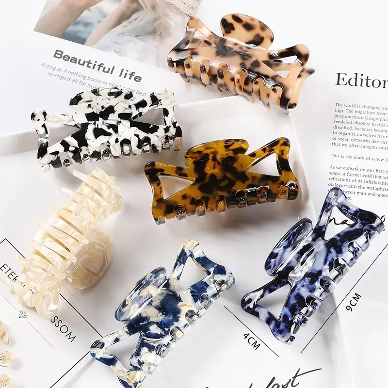Korean Style Tortoise Tortue Hair Ponytail Clip for Women