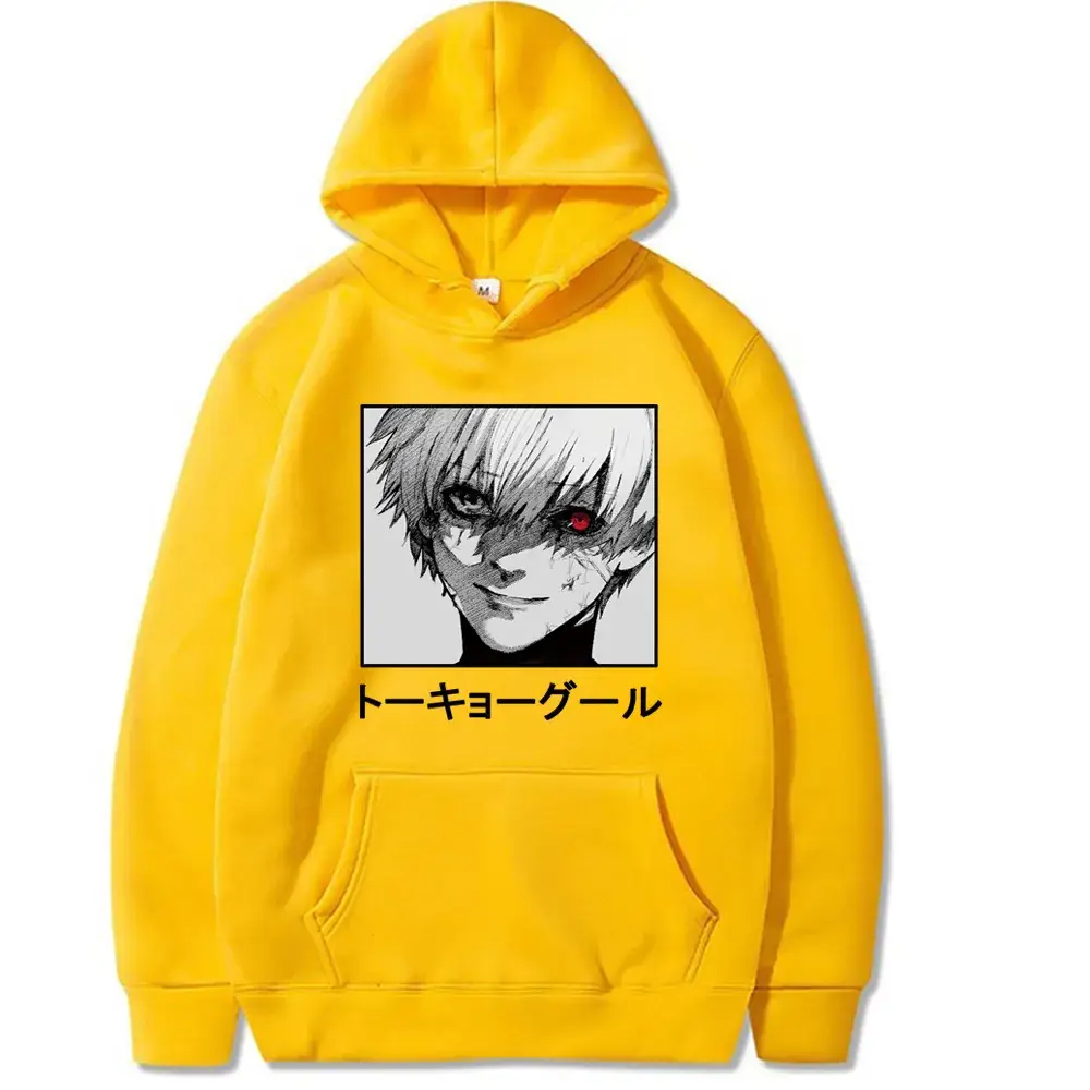 Gray Anime Hooded Sweatshirt Kaneki Design - Image 5