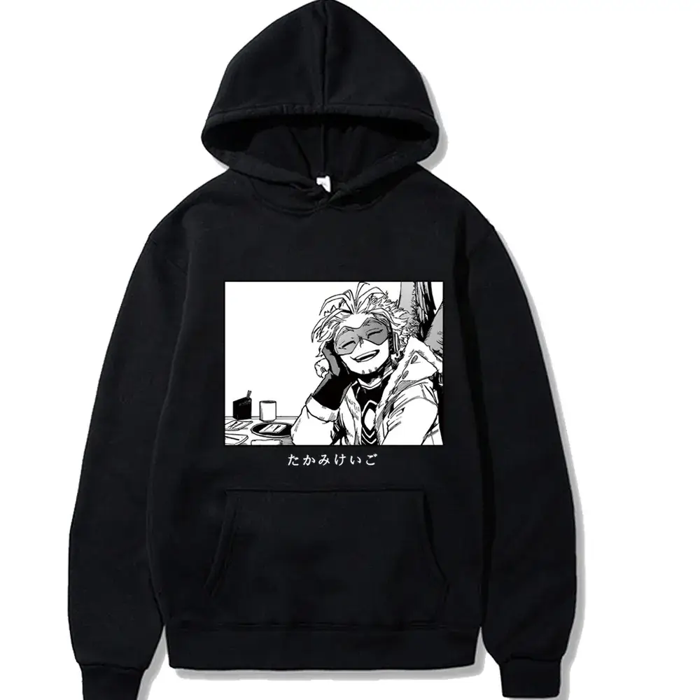 Men Anime Hoodie Black Cartoon Design - Image 5