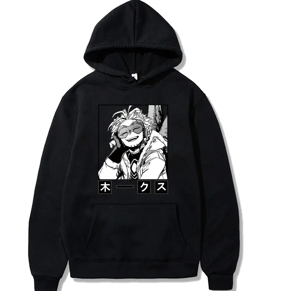 Men Anime Hoodie Black Cartoon Design - Image 17