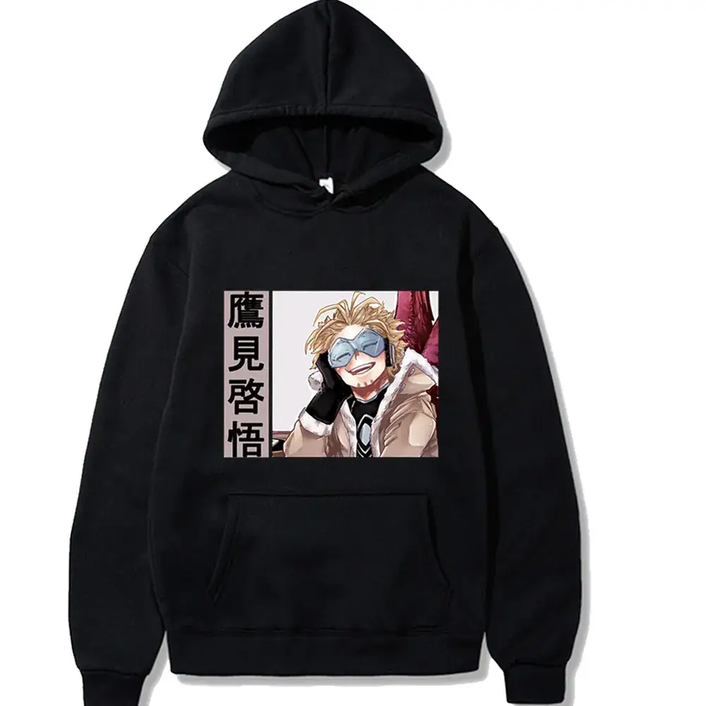 Men Anime Hoodie Black Cartoon Design - Image 11
