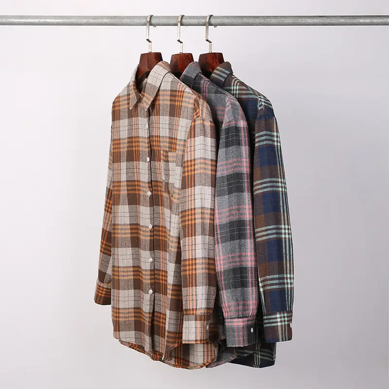 Men Plaid Shirt Jacket Spring Autumn Loose Casual - Image 4