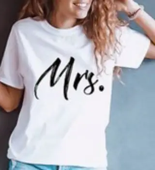 MR / Mrs Printed T-Shirt Set for Men Women - Image 2