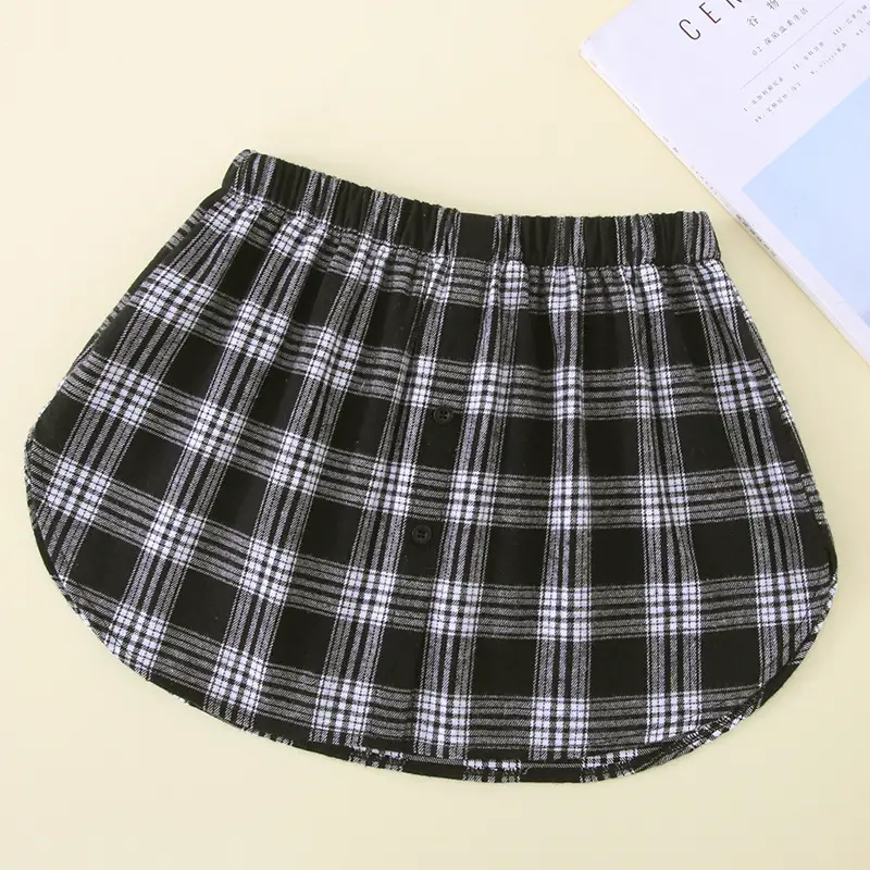 Winter Plaid Skirt Black White Matching Sweater Bottom - Image 2