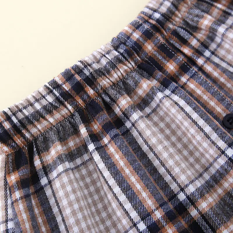 Winter Plaid Sweater Set with Hip Cover Brown Brown - Image 3
