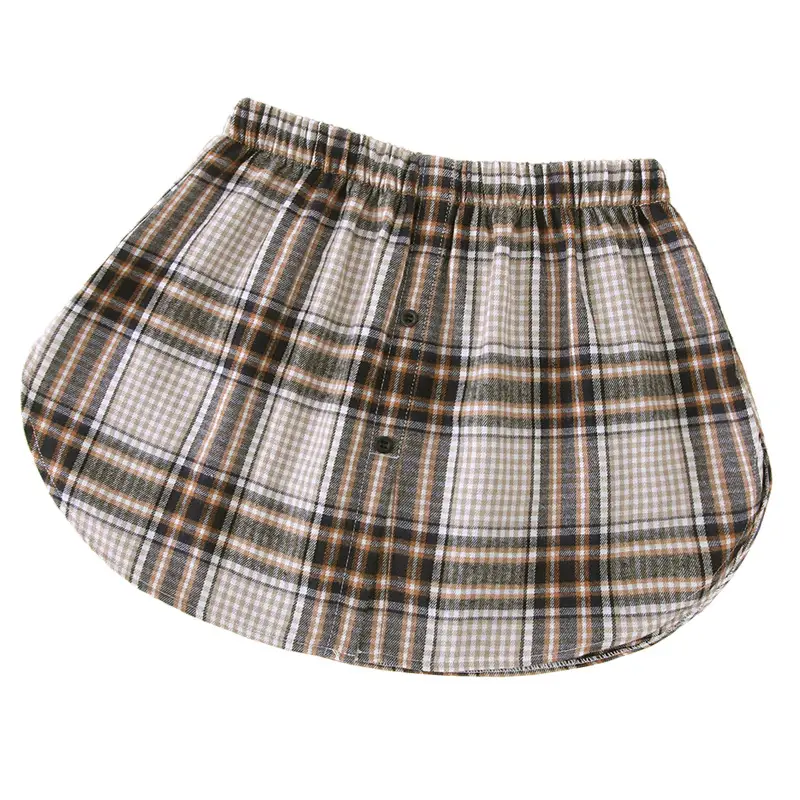 Winter Plaid Sweater Set with Hip Cover Brown Brown - Image 5