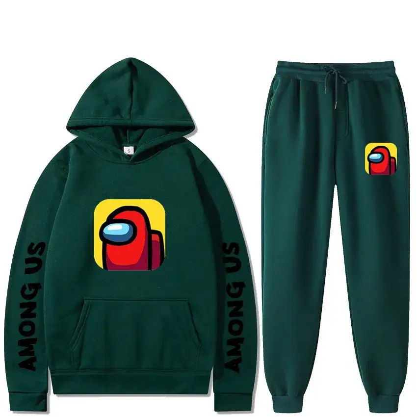 Among Us Printed Hoodie & Pants Set Gray - Image 29