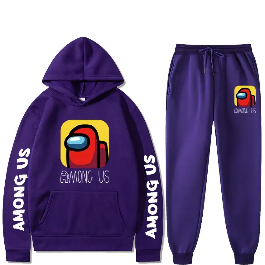 Among Us Printed Hoodie & Pants Set Gray - Image 19