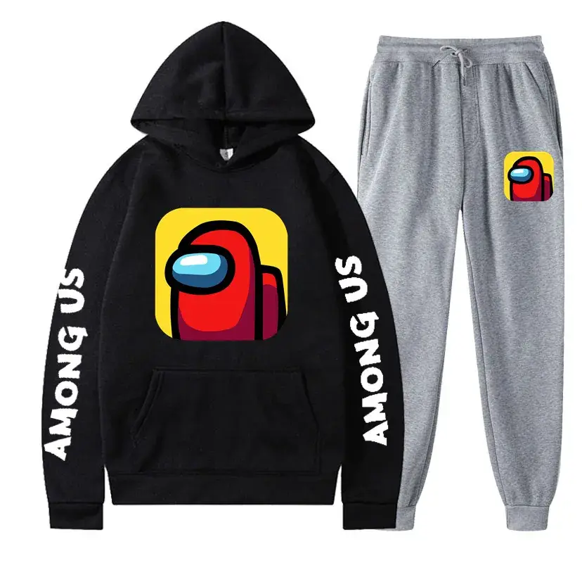 Among Us Printed Hoodie & Pants Set Gray - Image 25