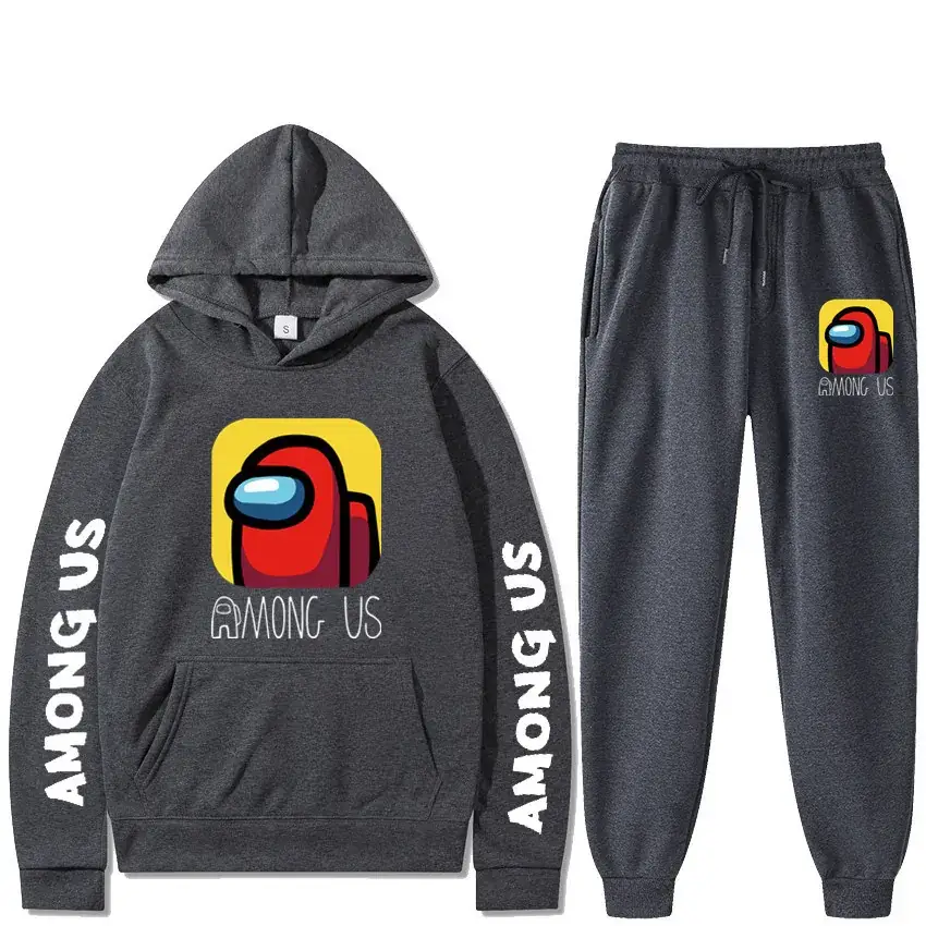 Among Us Printed Hoodie & Pants Set Gray - Image 3