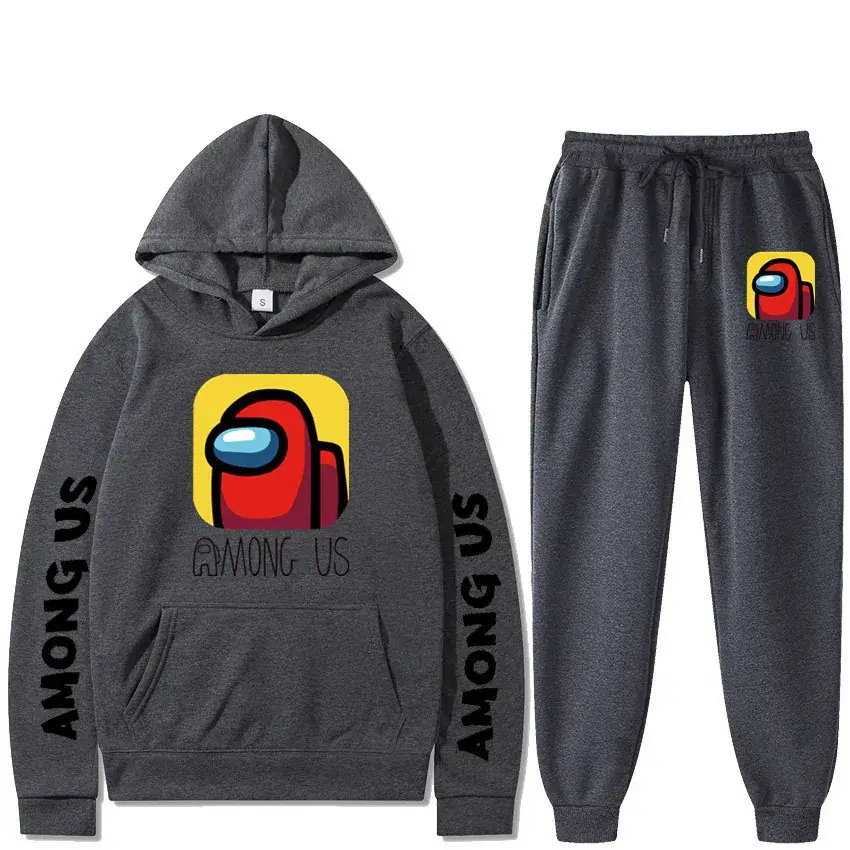 Among Us Printed Hoodie & Pants Set Gray - Image 4