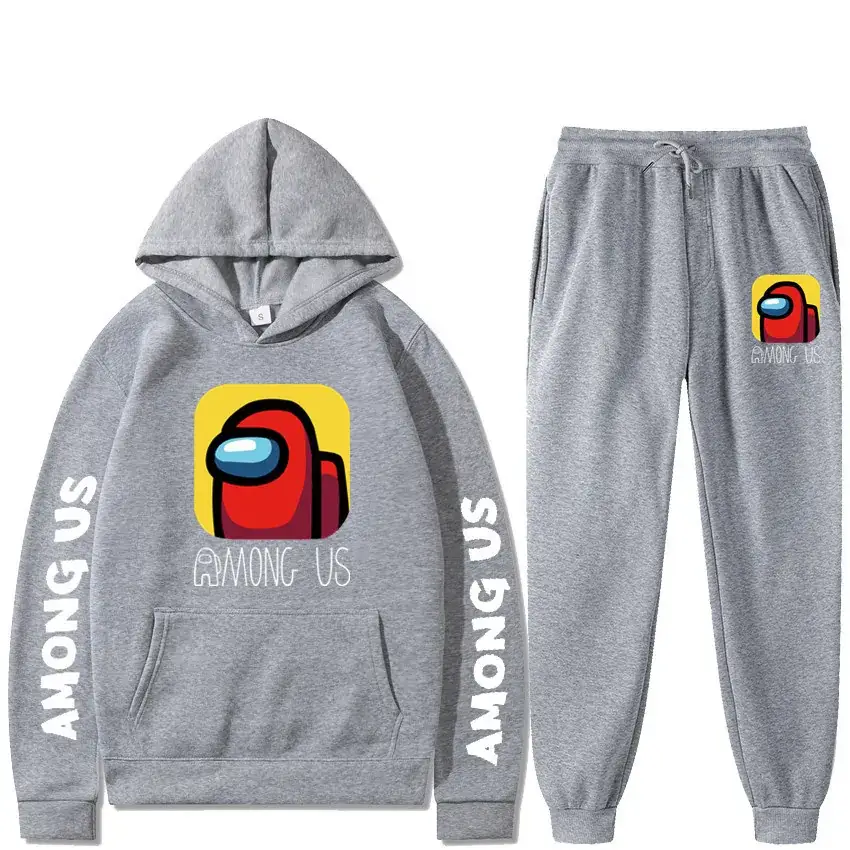 Among Us Printed Hoodie & Pants Set Gray - Image 5