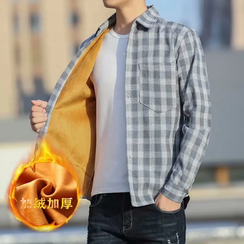 Winter Warm Fleece Plaid Shirt for Men - Image 10