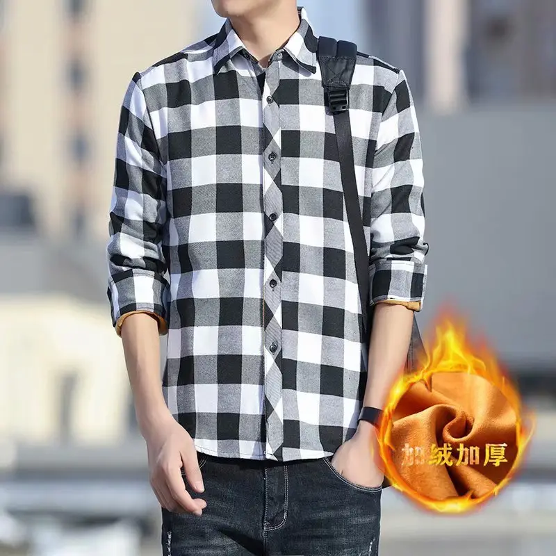 Winter Warm Fleece Plaid Shirt for Men - Image 2