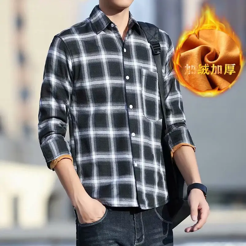 Winter Warm Fleece Plaid Shirt for Men - Image 6
