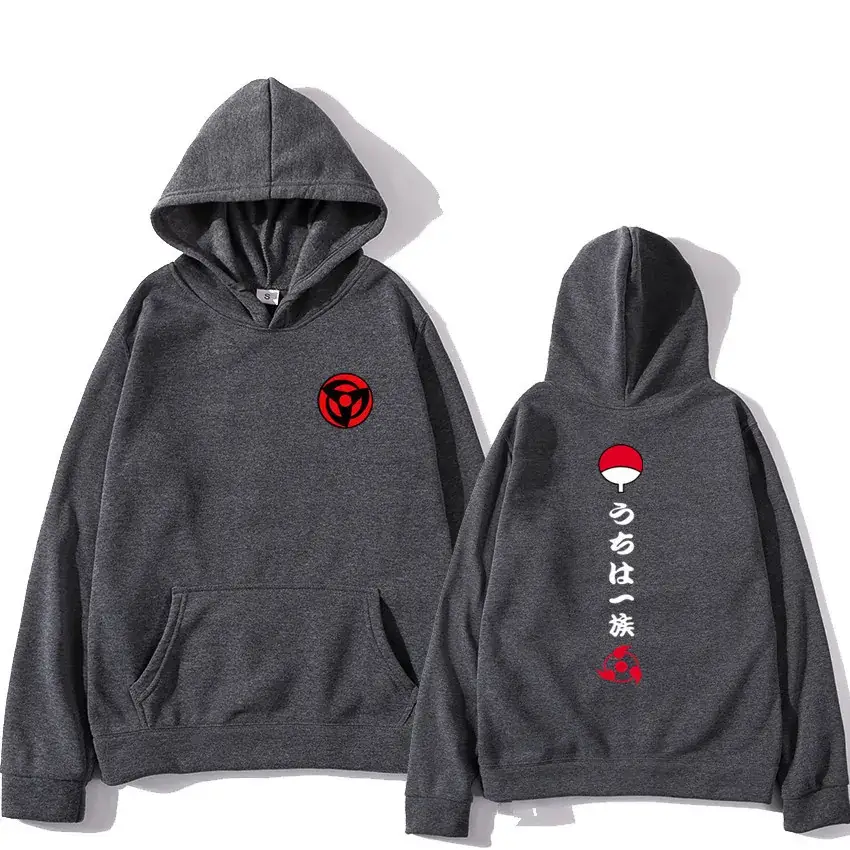 Men's Hoodie Set Naruto Print Grey 2021 - Image 10