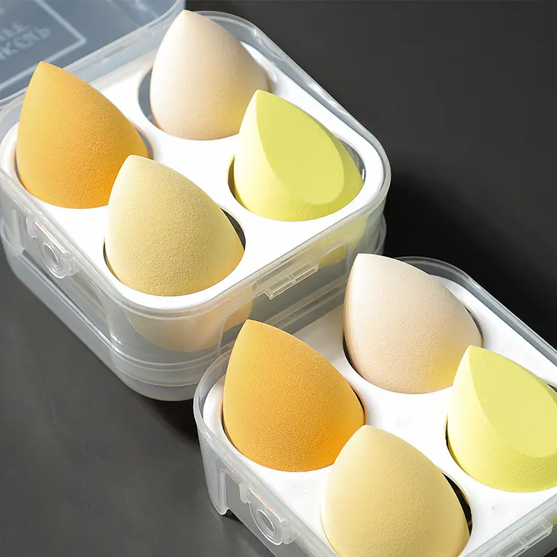 4 Pack Wet Dry Makeup Egg Puff Sponges - Image 8