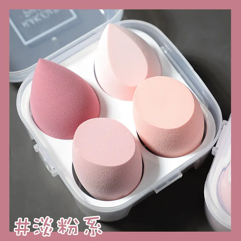 4 Pack Wet Dry Makeup Egg Puff Sponges - Image 2