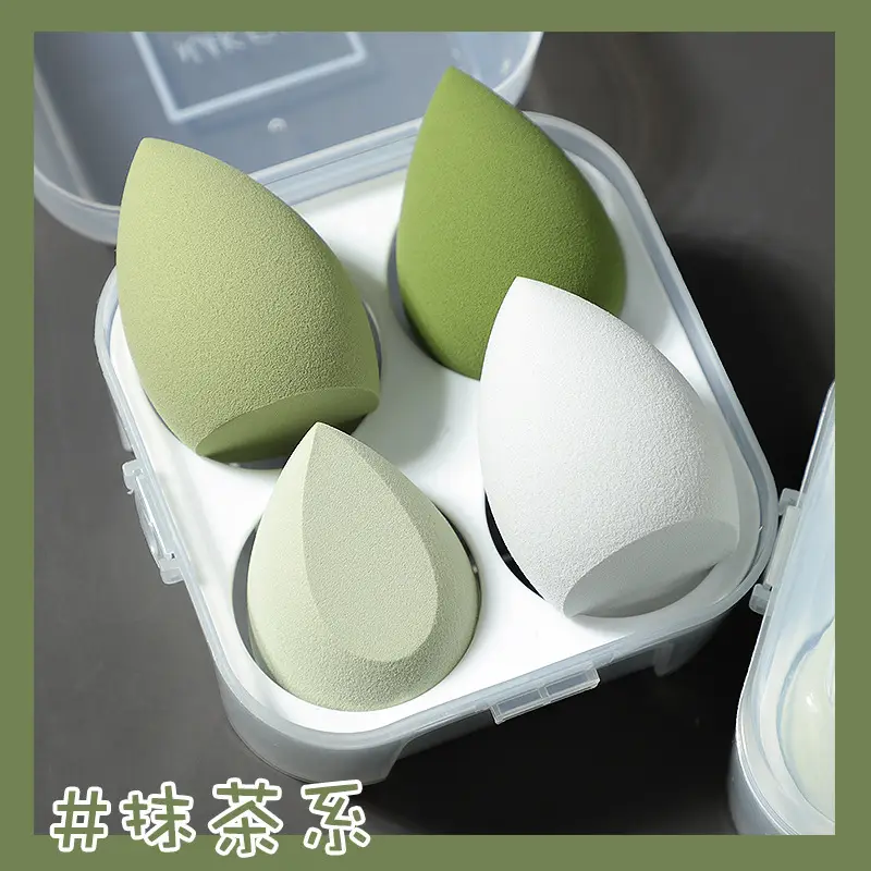 4 Pack Wet Dry Makeup Egg Puff Sponges - Image 3