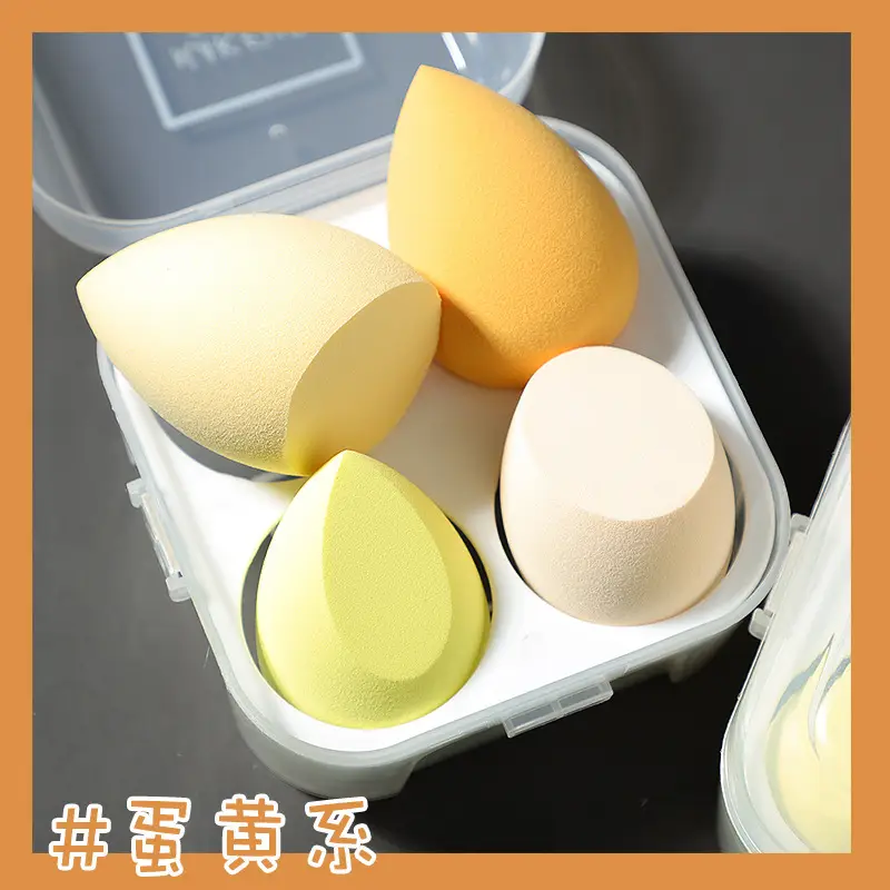 4 Pack Wet Dry Makeup Egg Puff Sponges - Image 4