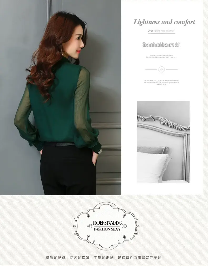 White Lace Chiffon Ruffled Shirt Plus Size Women — feature 15