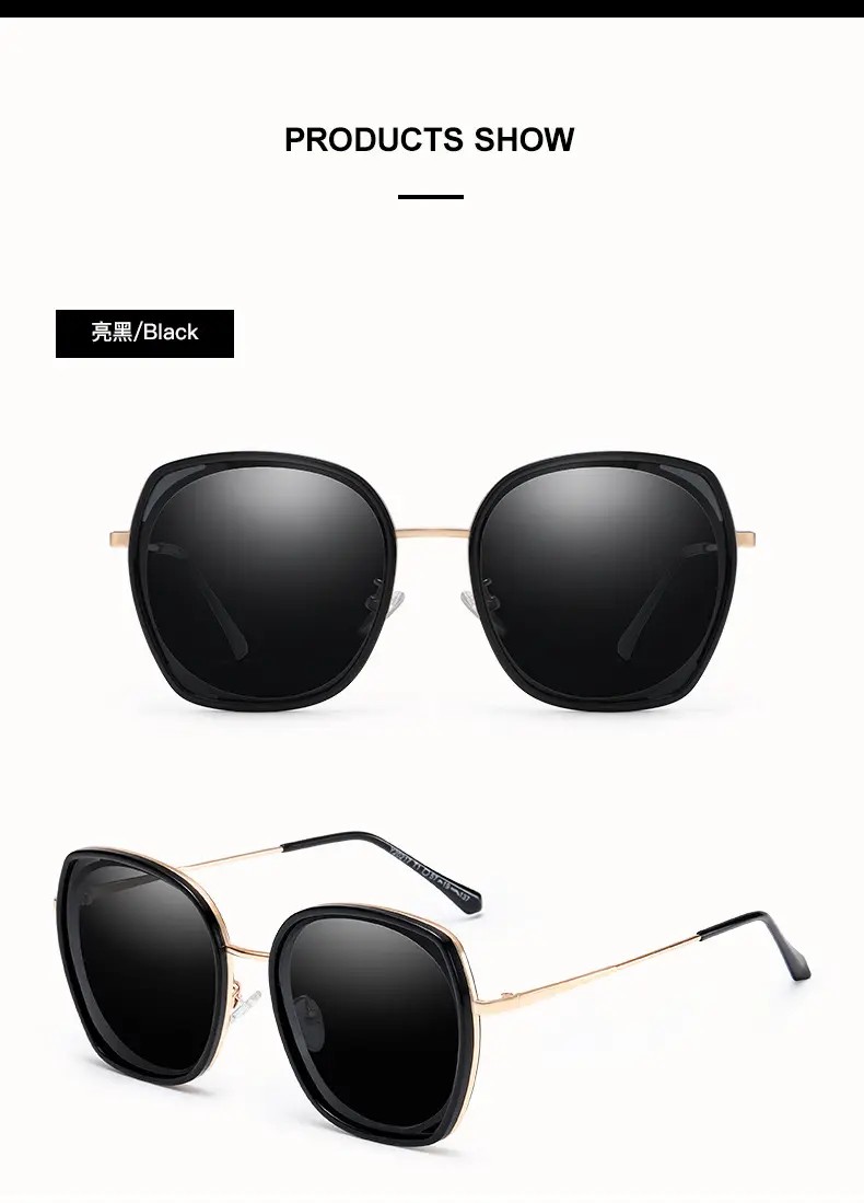Women Polarized Sunglasses UV Protection Large Frame — feature 13