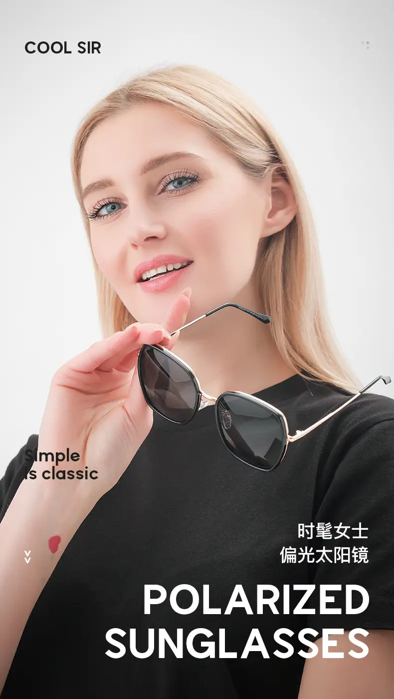Women Polarized Sunglasses UV Protection Large Frame — feature 3