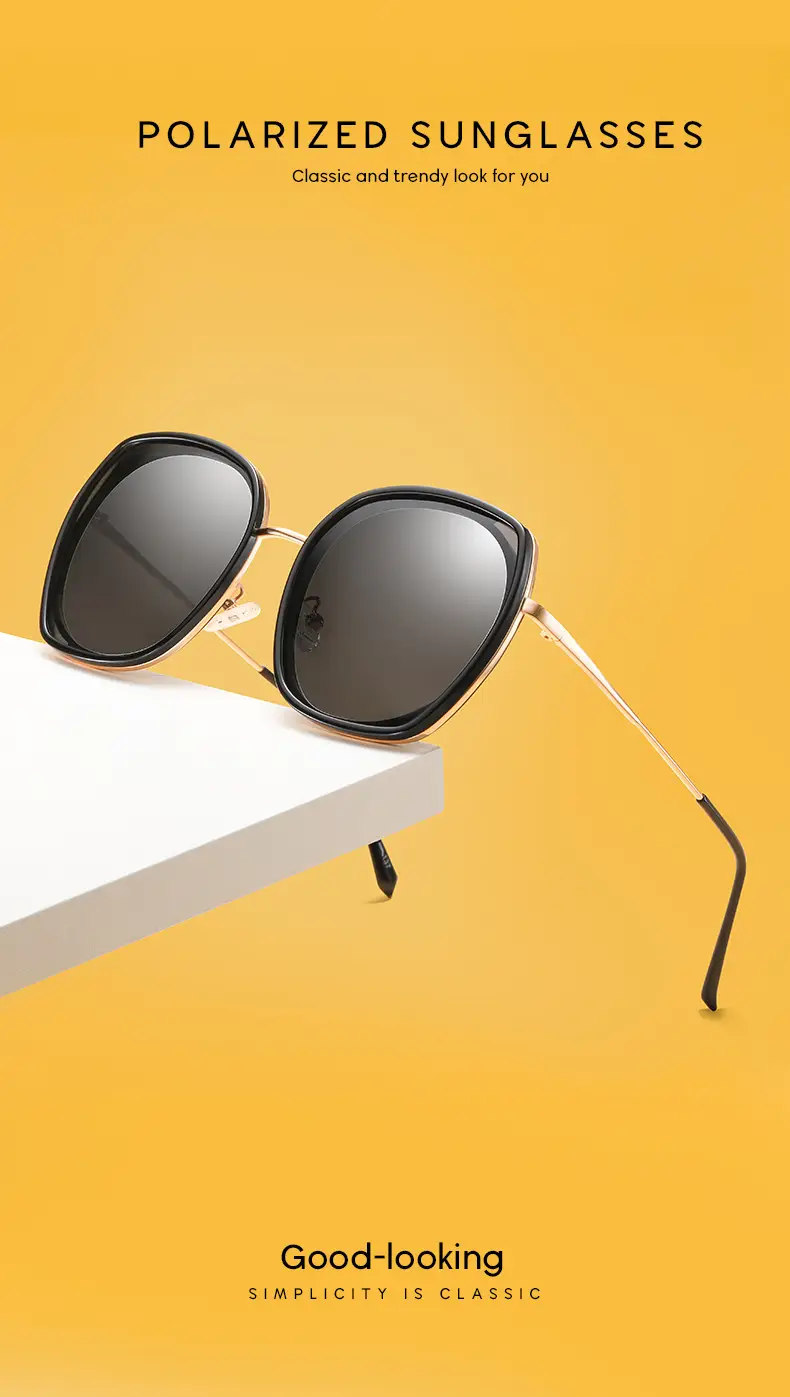 Women Polarized Sunglasses UV Protection Large Frame — feature 5